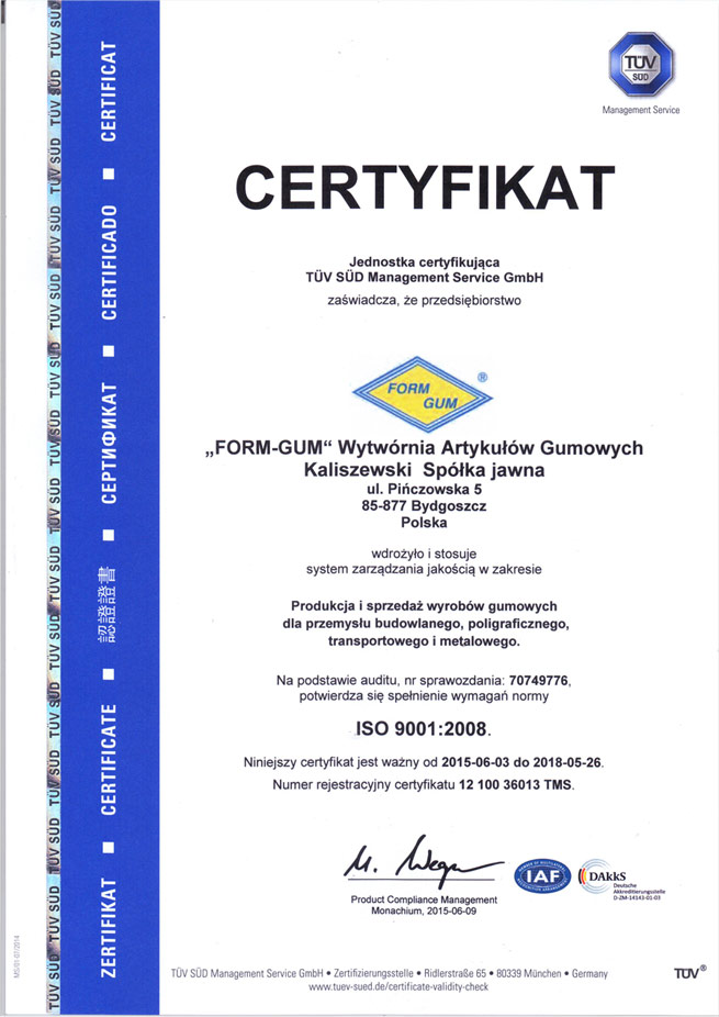 Certyfikat ISO 9001